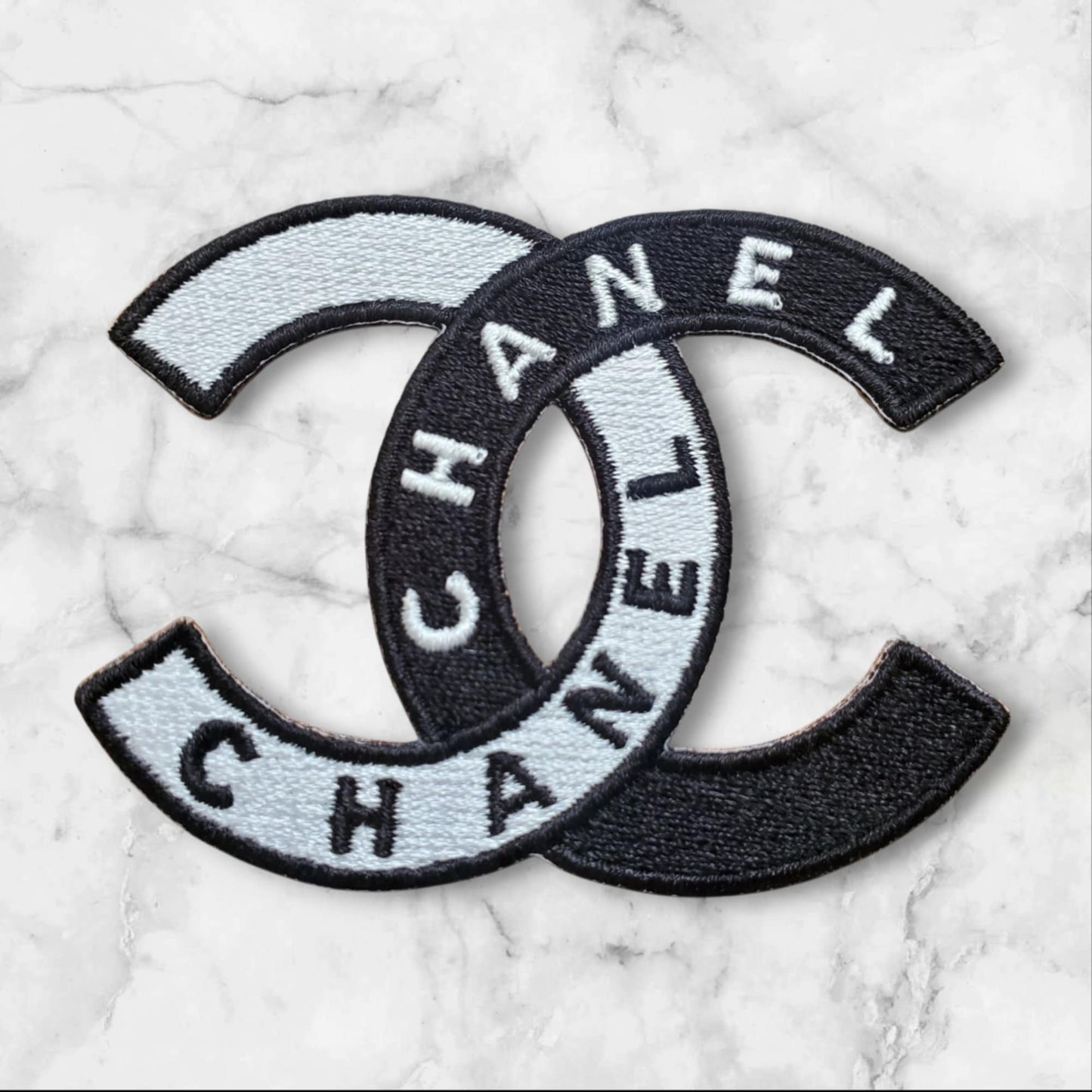 Premium Black & White  Made Patch - Luxury Designer Inspired Embroidered Iron On Appliqué for Jackets, Bags & Clothing