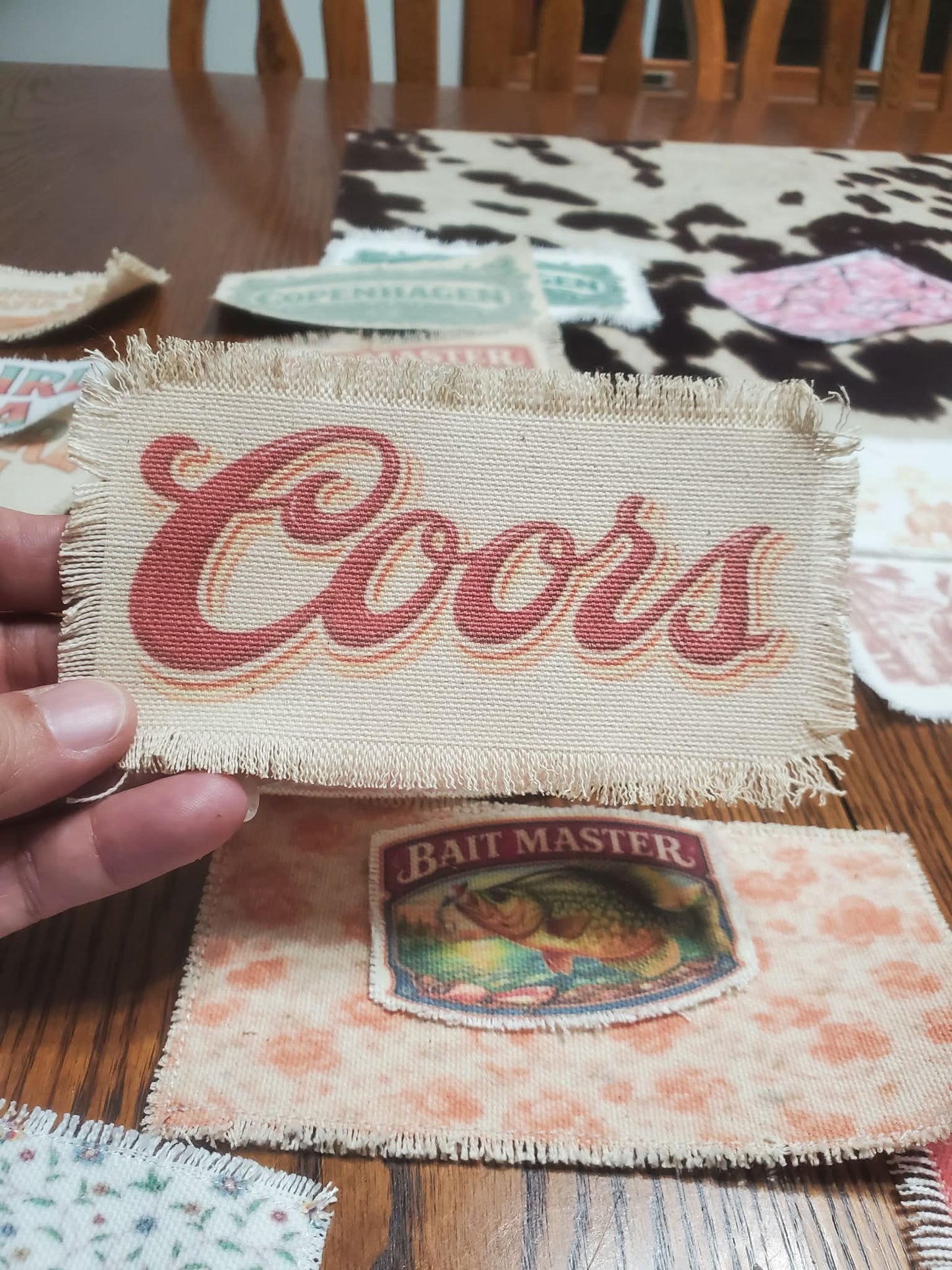 Rustic Iron-On Patches | Handmade Canvas Style Patches with Fringe Edge | COORS INSPIRED