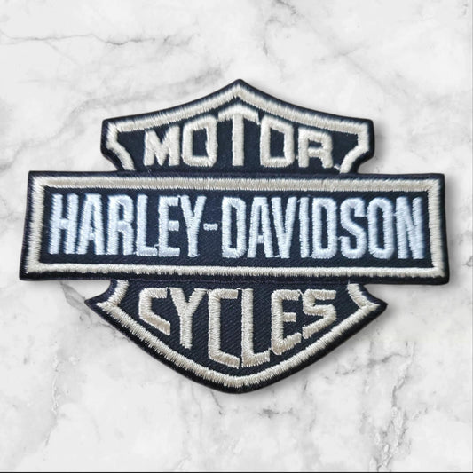 Light Gold & Black Embroidered Shield Patch â Bold Stripe Design