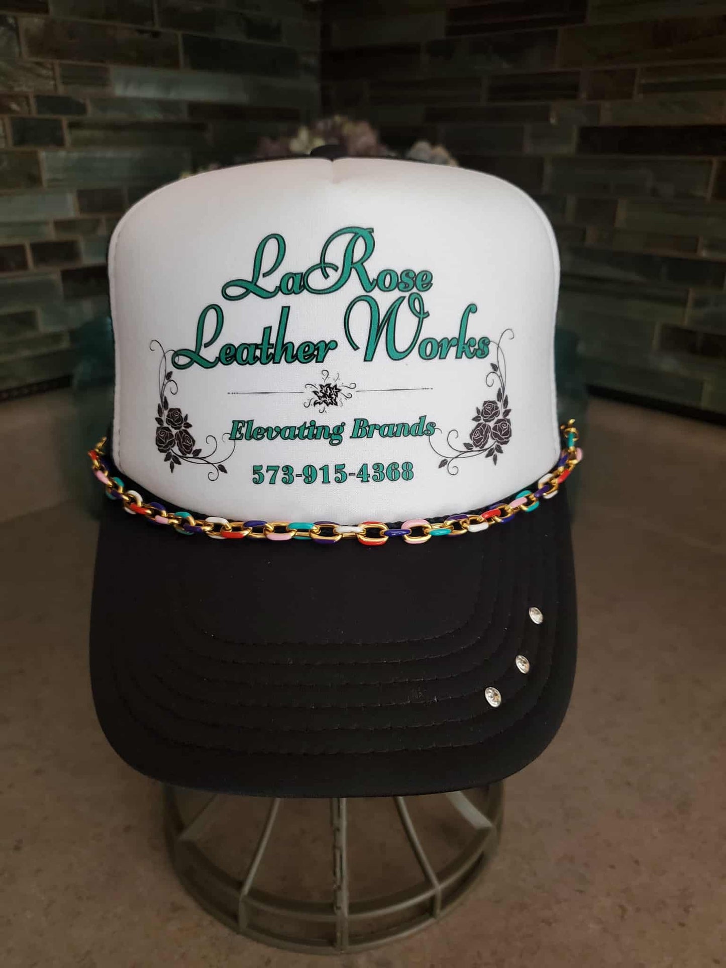 Multi Colored Custom Heavy Paperclip Hat Chain – Color-Dipped Metal Statement Chain (Multiple Colors Available)