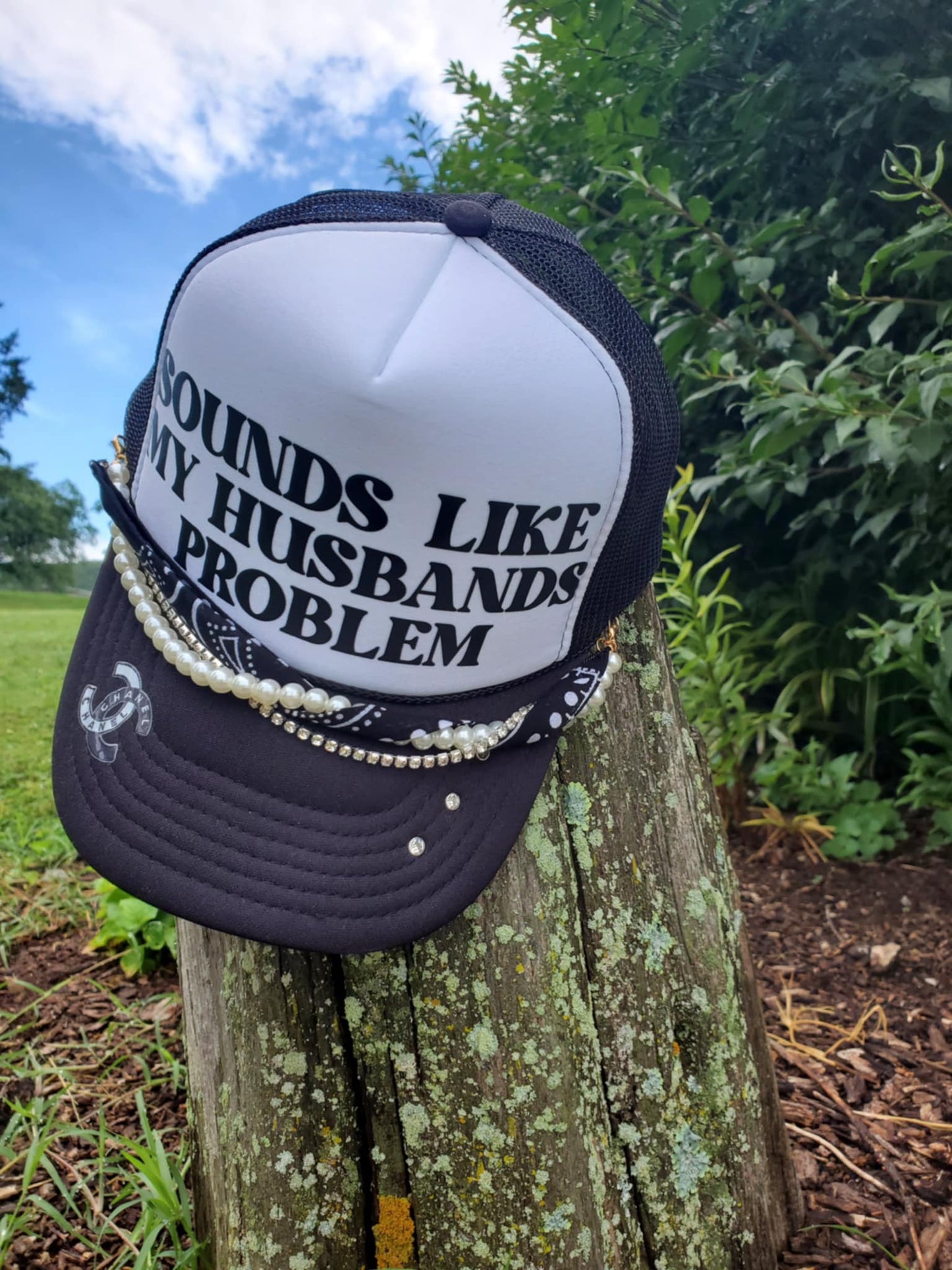 "Sounds Like My Husband's Problem" DTF Transfer - Hat Transfer Only