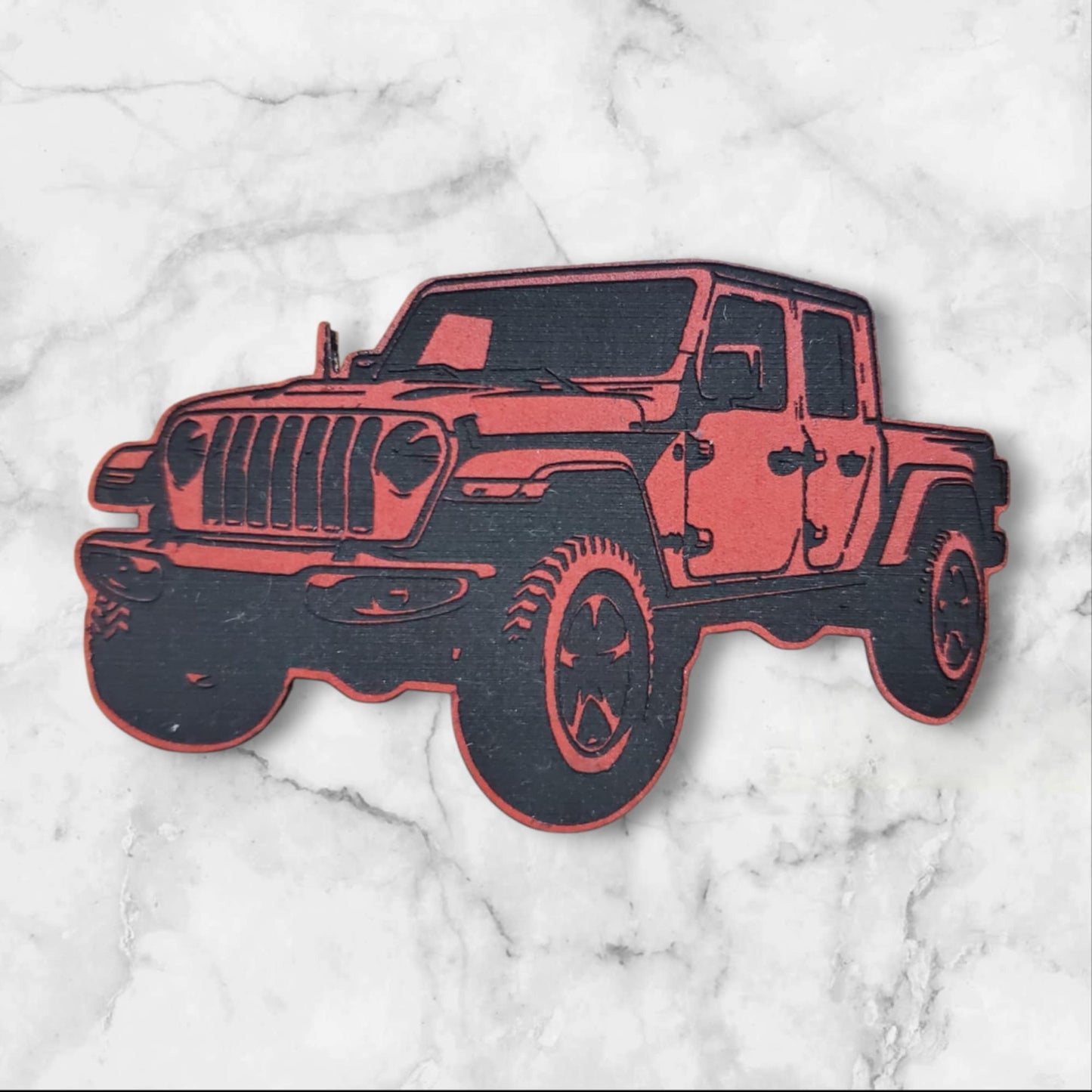 BBHB Exclusive Leatherette Jeep Gladiator Patch | Premium Truck Patch | Off Road Adventure Badge | Jeep Accessories | Custom Vehicle Patch (Red)