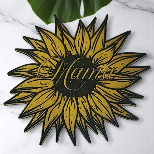 Mamma Sunflower Premium Patch (3 Inches) Yellow and Black