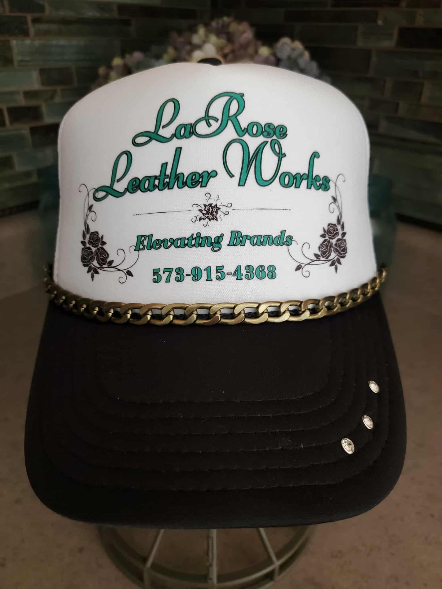 Antiqued Brushed Gold Custom Trucker Hat Chains – 9.5" to 10" Interchangeable Statement Hat Accessories