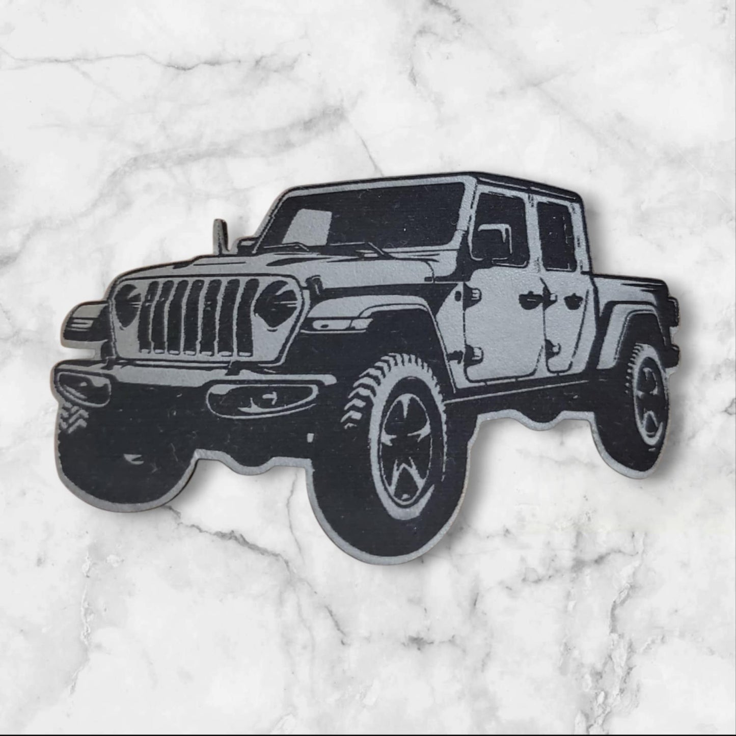 BBHB Exclusive Leatherette Jeep Gladiator Patch | Premium Truck Patch | Off Road Adventure Badge | Jeep Accessories | Custom Vehicle Patch (Slate Gray)