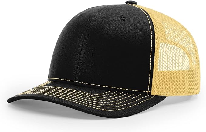 Richardson 112 Blank Trucker Hat — Premium Fit & Classic Style  Black & Gold