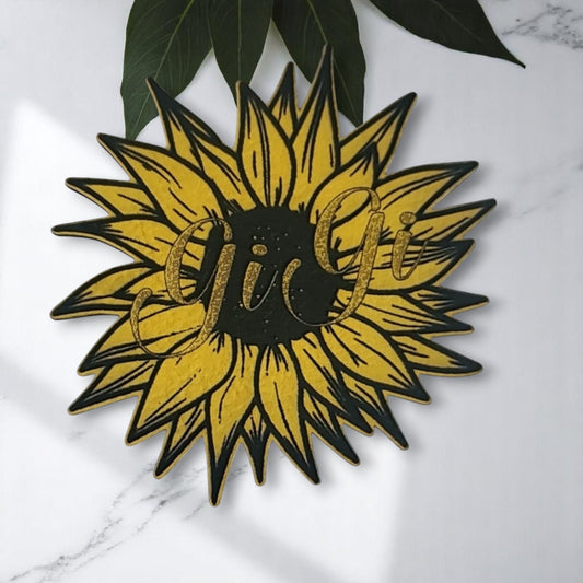 GiGi Sunflower Premium Patch (3 Inches) Yellow and Black (Muted word)