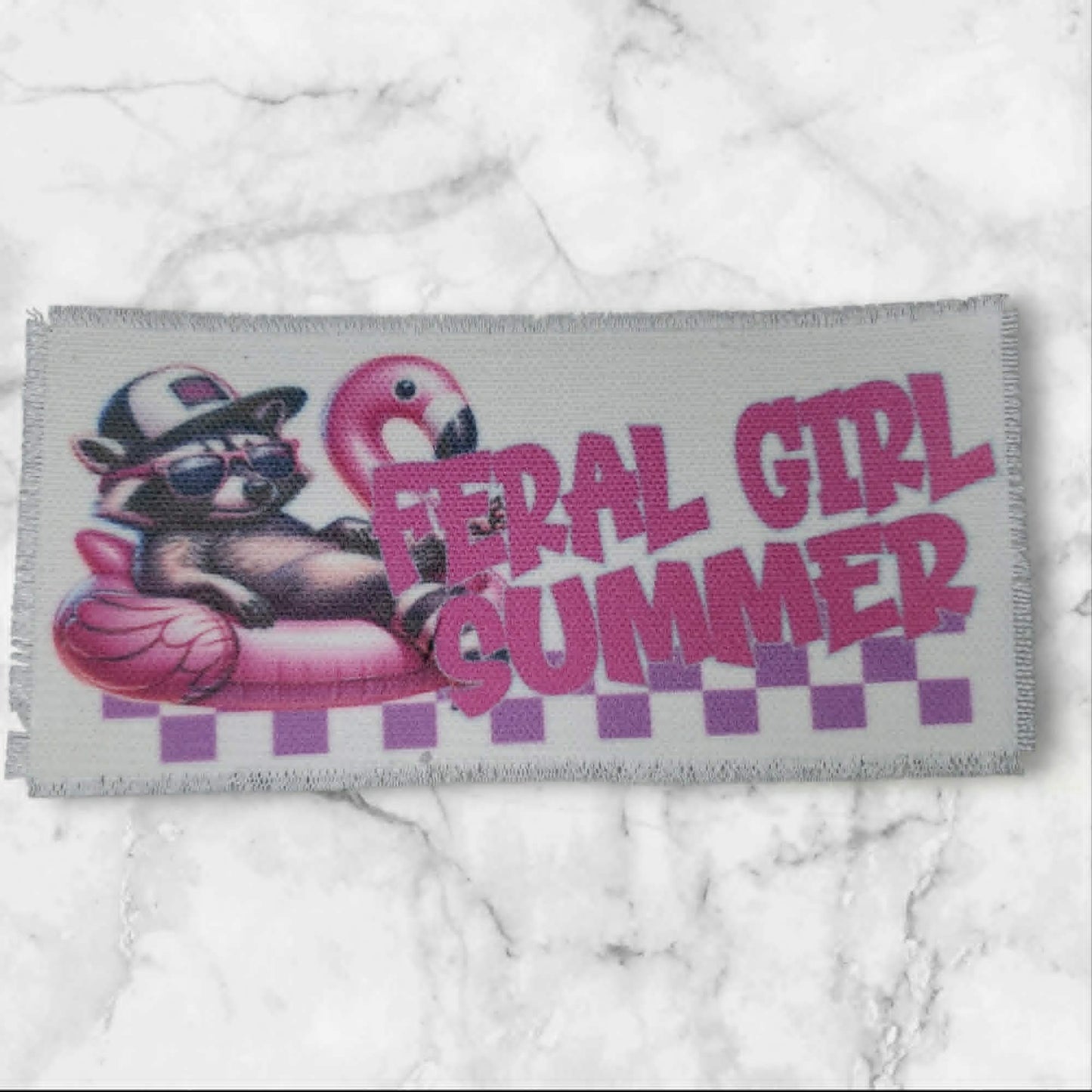 Feral Girl Summer — Iron-On Hat Patch | Full Color Poly-Canvas Patch