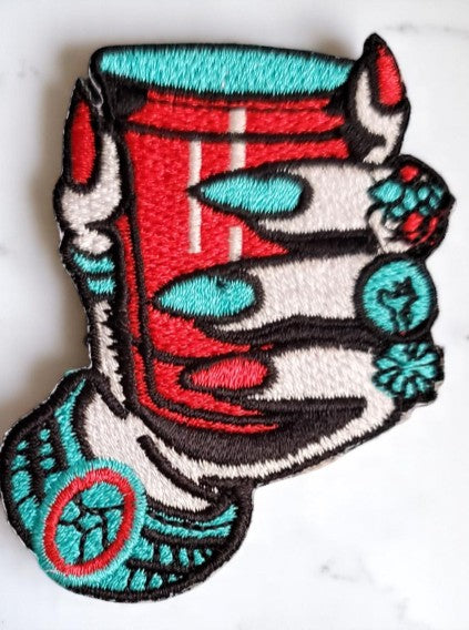 Party Girl with Red Cup Embroidered Patch | Fun Drinking Design | 2" Iron-On Appliqué