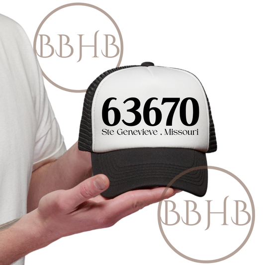 Custom Zip Code DTF Transfer for Trucker Hats | Personalized Town & Zip Code | Premium DTF Transfers | No Minimum Order | As soon as 24 Hour Ship