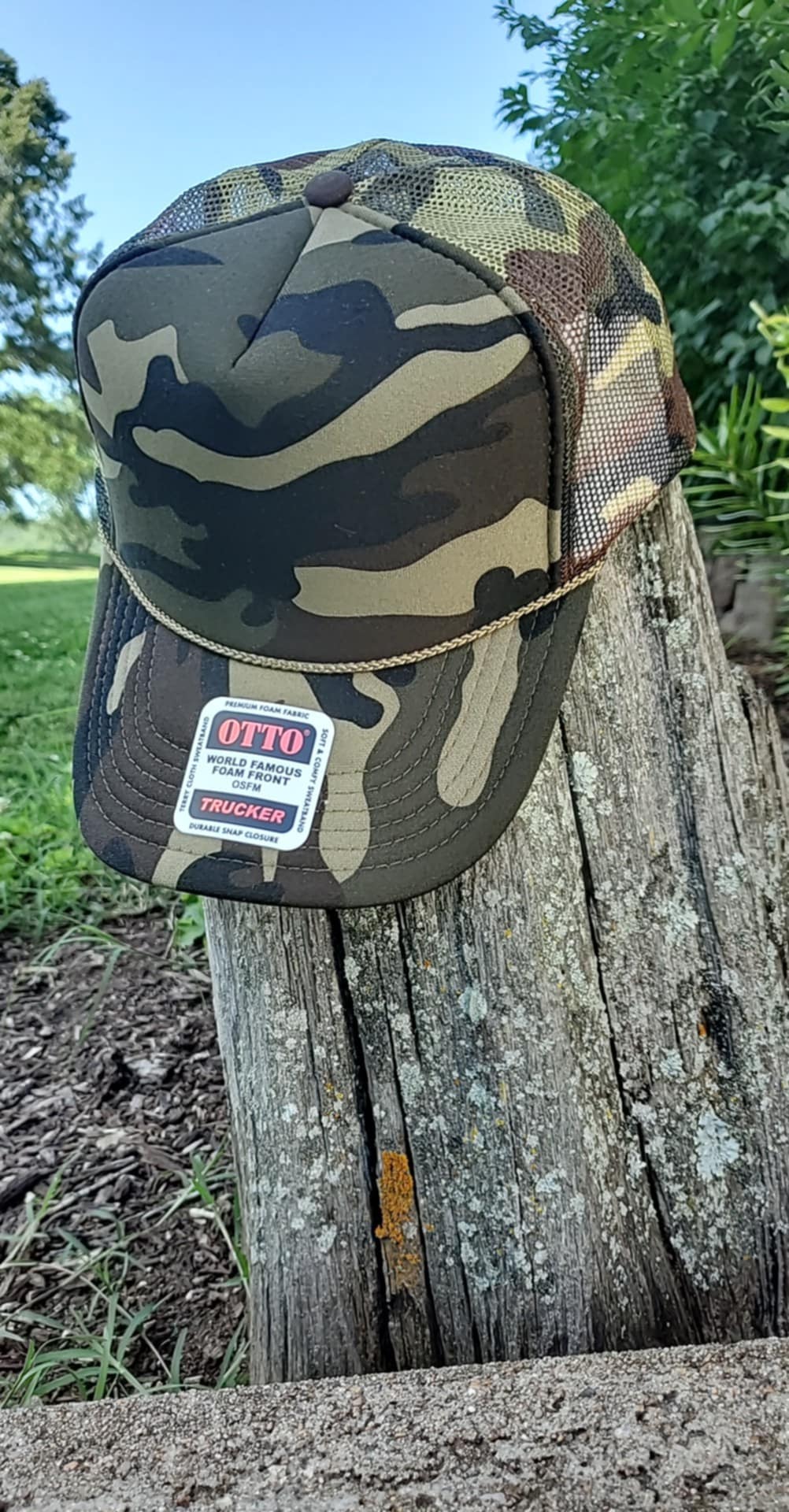 OTTO 39-165 Camo Foam Trucker Hat -Camo Crown with Camo Mesh