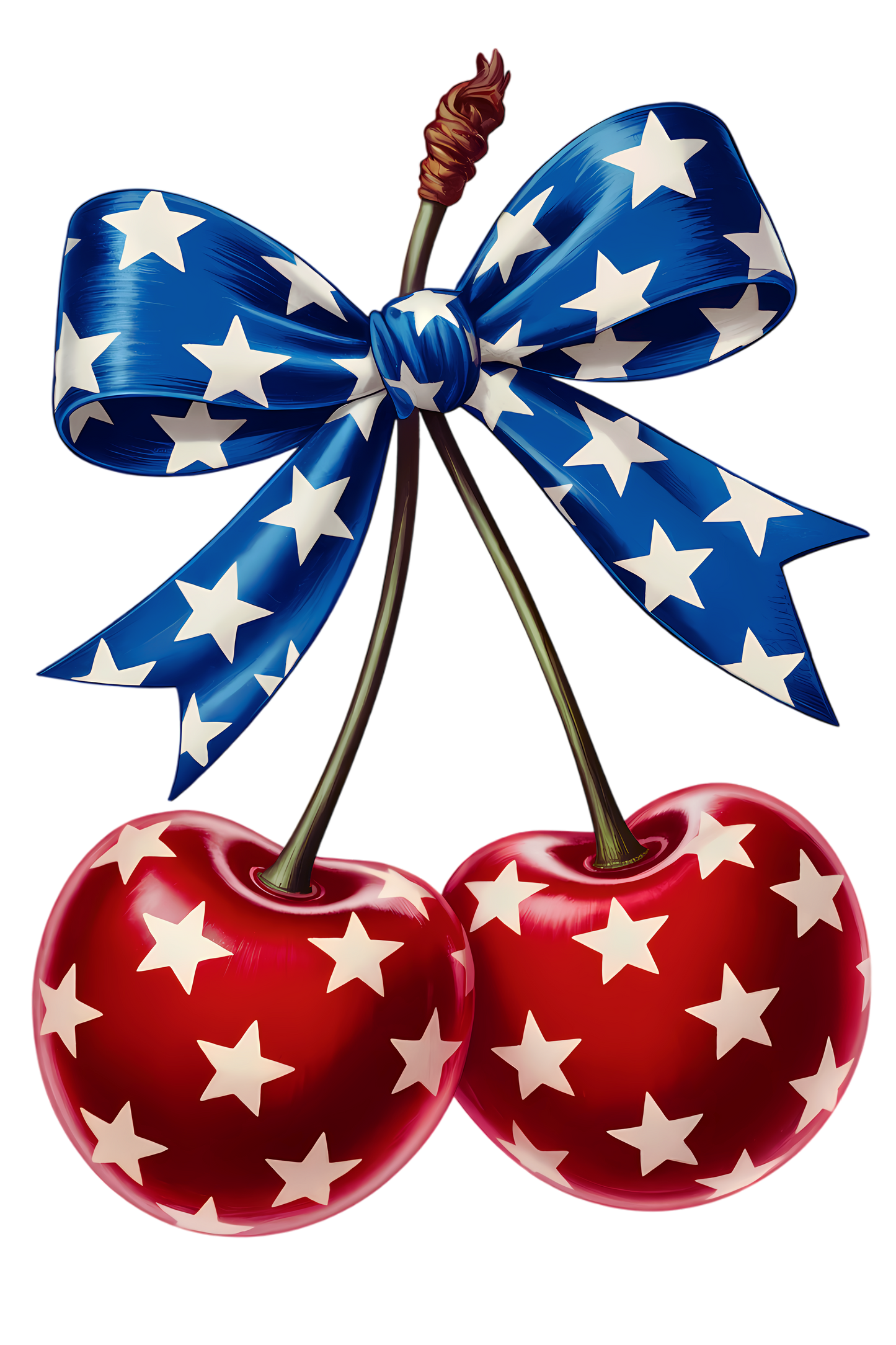 Red White Blue Patriotic Cherries DTF Transfer - Trucker Hat Design - Sweet Americana Cherry Transfer