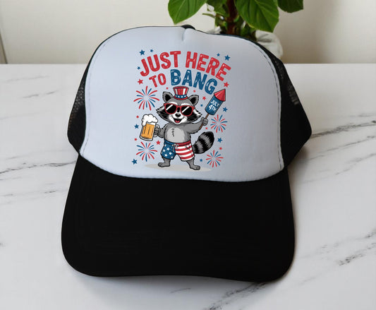 🔥"JUST HERE TO BANG" Premium DTF Hat Patch – Vibrant, Durable & Full of Personality! 🔥 (Patch ONLY, NO HAT)