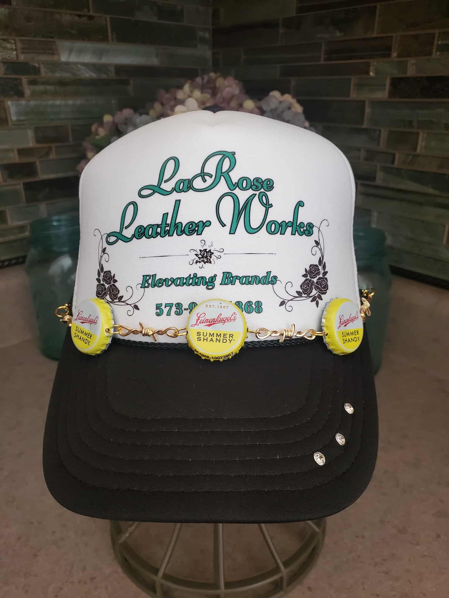 Beer Cap & Barbed Wire Hat Chain – Fun Party Hat Accessory (Custom Beer Flavor Style)