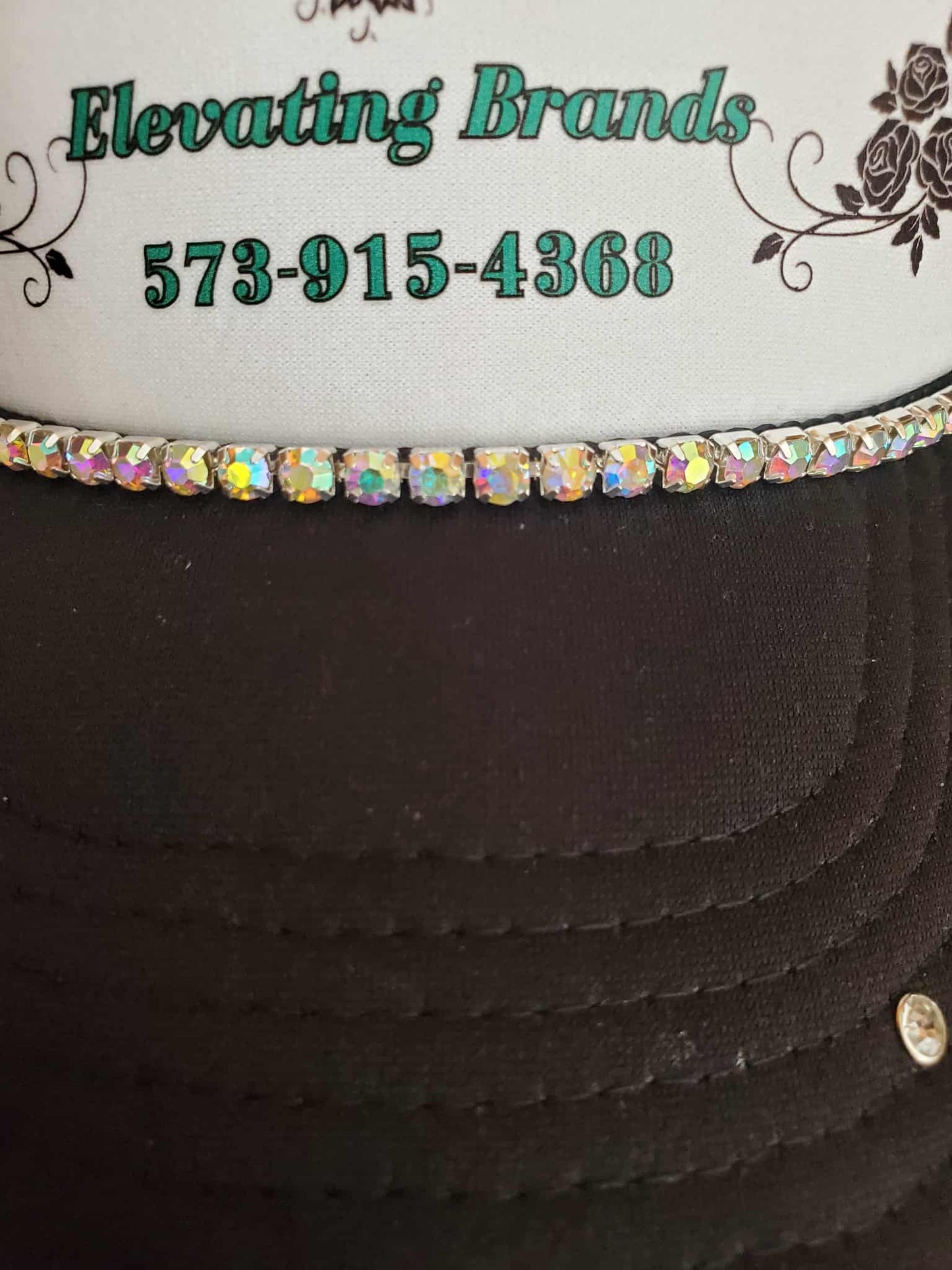 Clear CHUNKY Rhinestone Hat Chain - 10 Inches with Silver Lobster Clasp