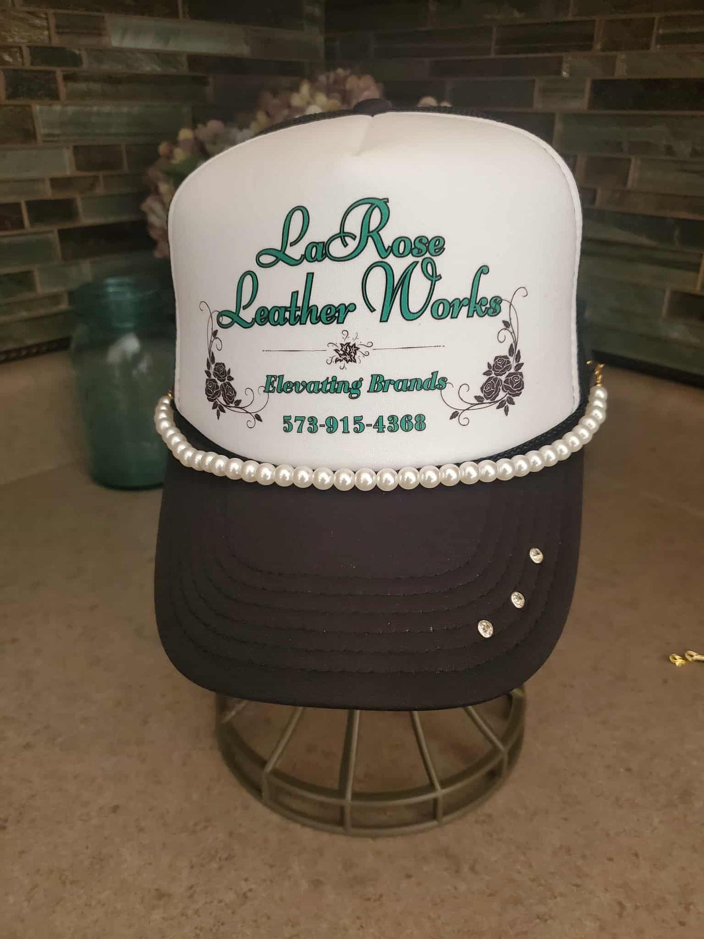 Large Chunky Pearl Hat Chain – Bold Luxe Hat Accessory (Statement Hat Jewelry)