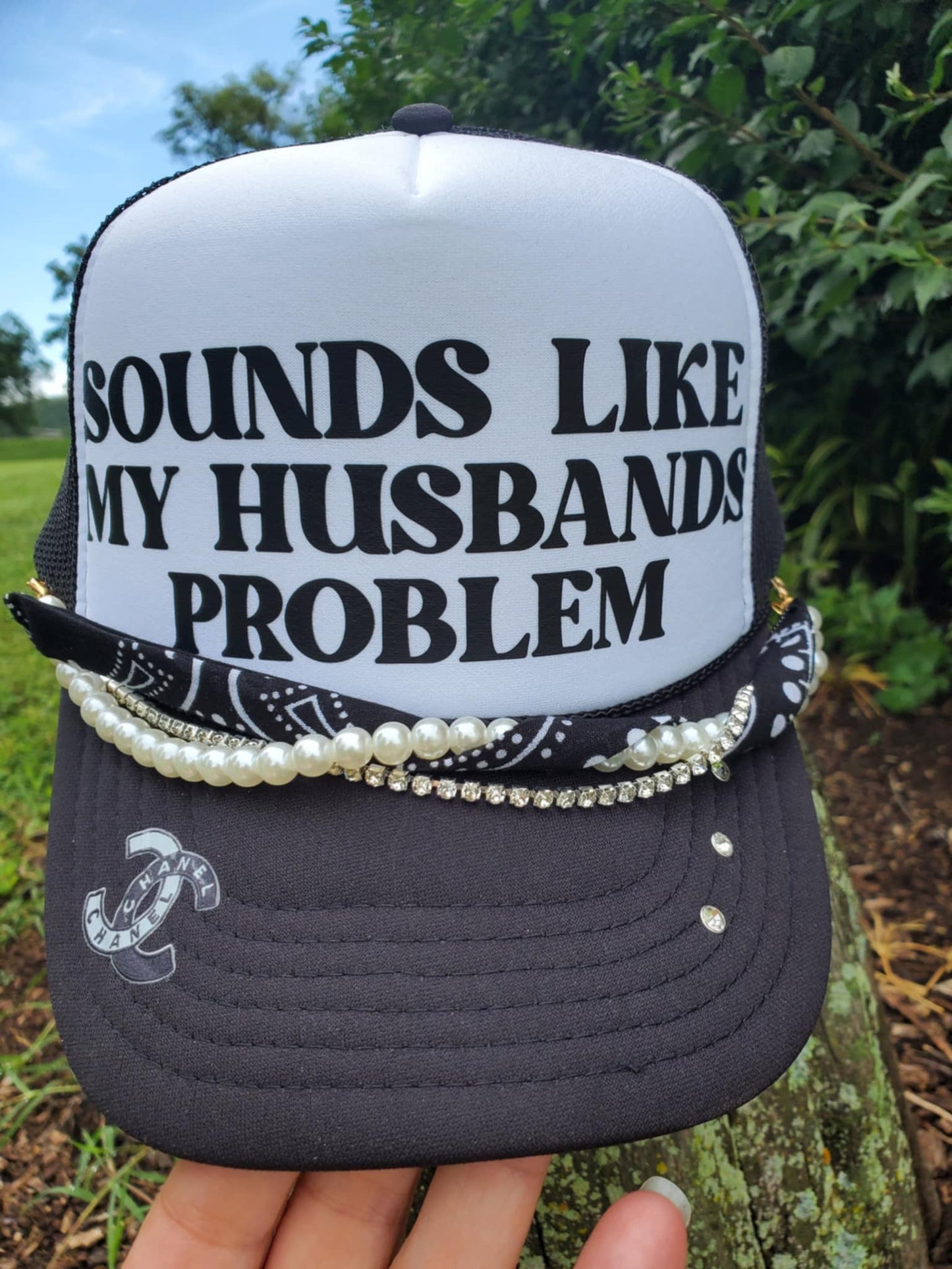 "Sounds Like My Husband's Problem" DTF Transfer - Hat Transfer Only
