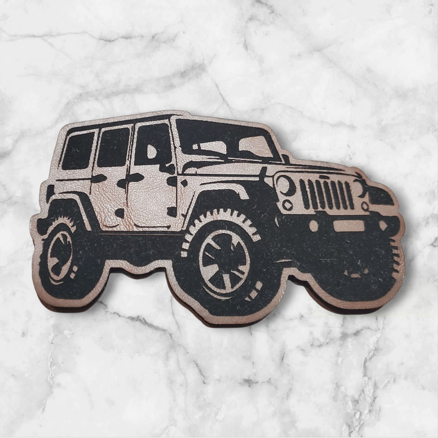 Custom Jeep Leather Patch Brown Color