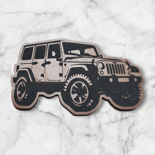 Custom Jeep Leather Patch Brown Color