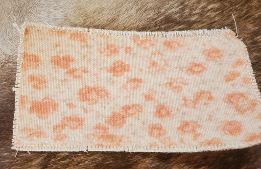 Rustic Iron-On Patches | Handmade Canvas Style Patches with Fringe Edge | Rustic Floral Background