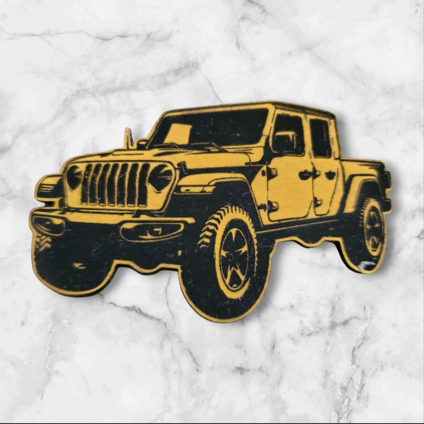 BBHB Exclusive Leatherette Jeep Gladiator Patch | Premium Truck Patch | Off Road Adventure Badge | Jeep Accessories | Custom Vehicle Patch (Yellow)