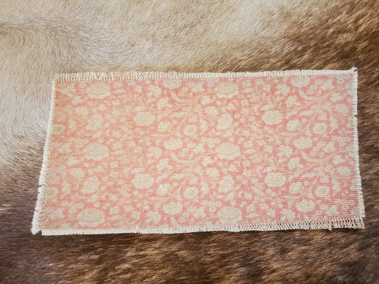 Rustic Iron-On Patches | Handmade Canvas Style Patches with Fringe Edge | FLORAL BACKGROUND