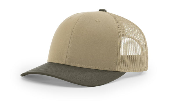 Richardson 112 Blank Trucker Hat — Premium Fit & Classic Style  Khaki/Chocolate Chip