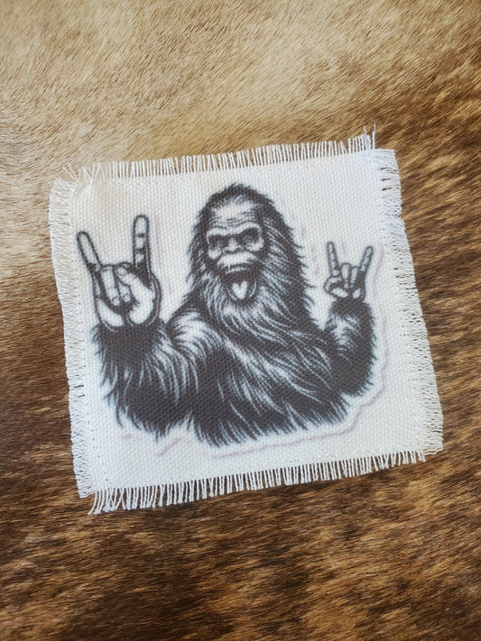 Rustic Iron-On Patches | Handmade Canvas Style Patches with Fringe Edge | Santa Fe Background