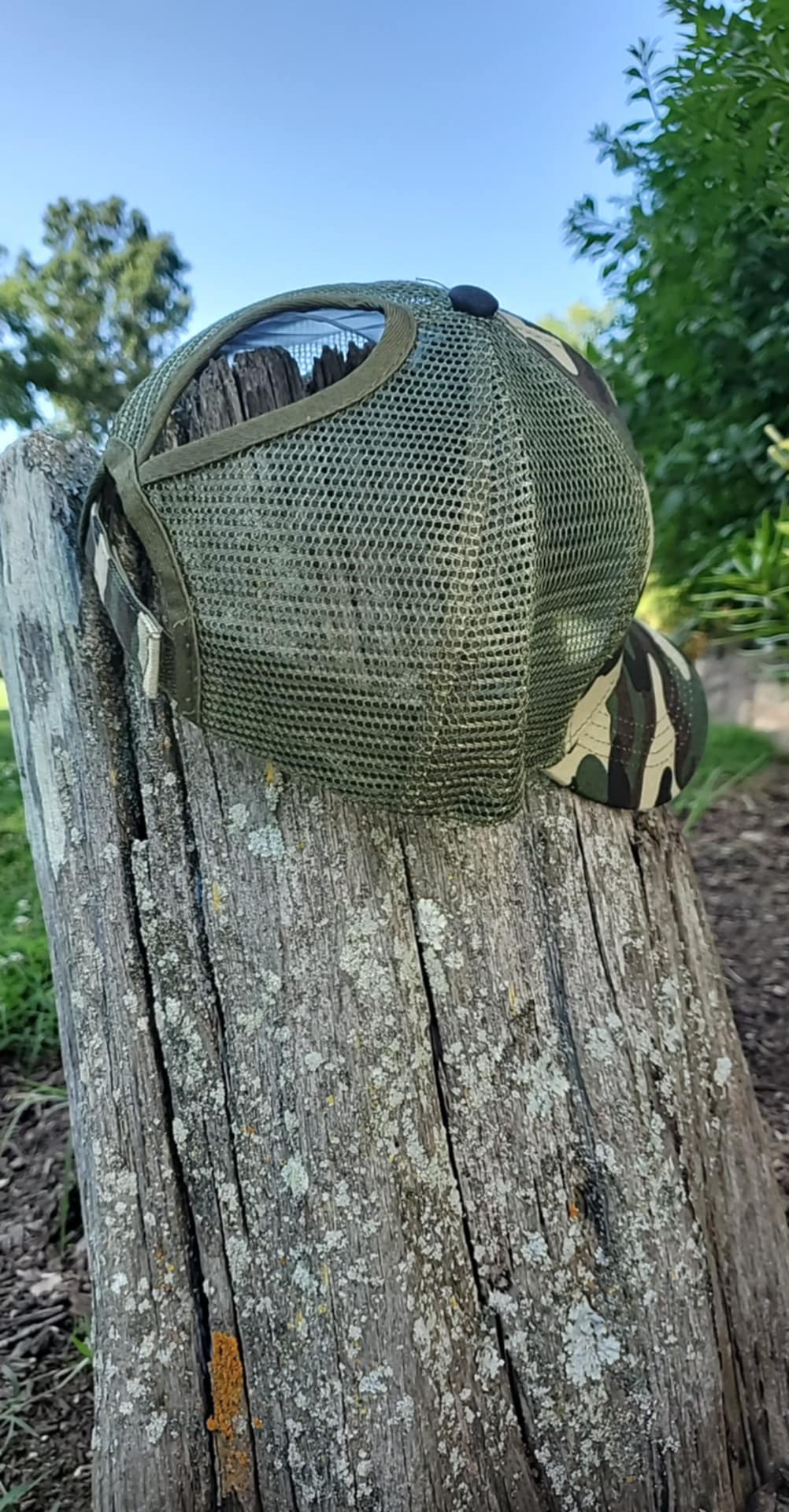 Green Camo Low Profile Ponytail Dad Hat