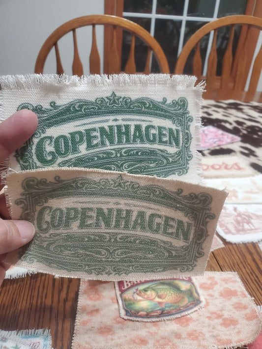 Rustic Iron-On Patches | Handmade Canvas Style Patches with Fringe Edge |Vintage Copenhagen Inspired bleached white