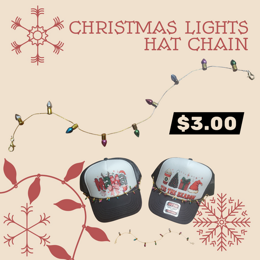 Christmas Light Hat Chains – Festive Hat & Accessory Bling