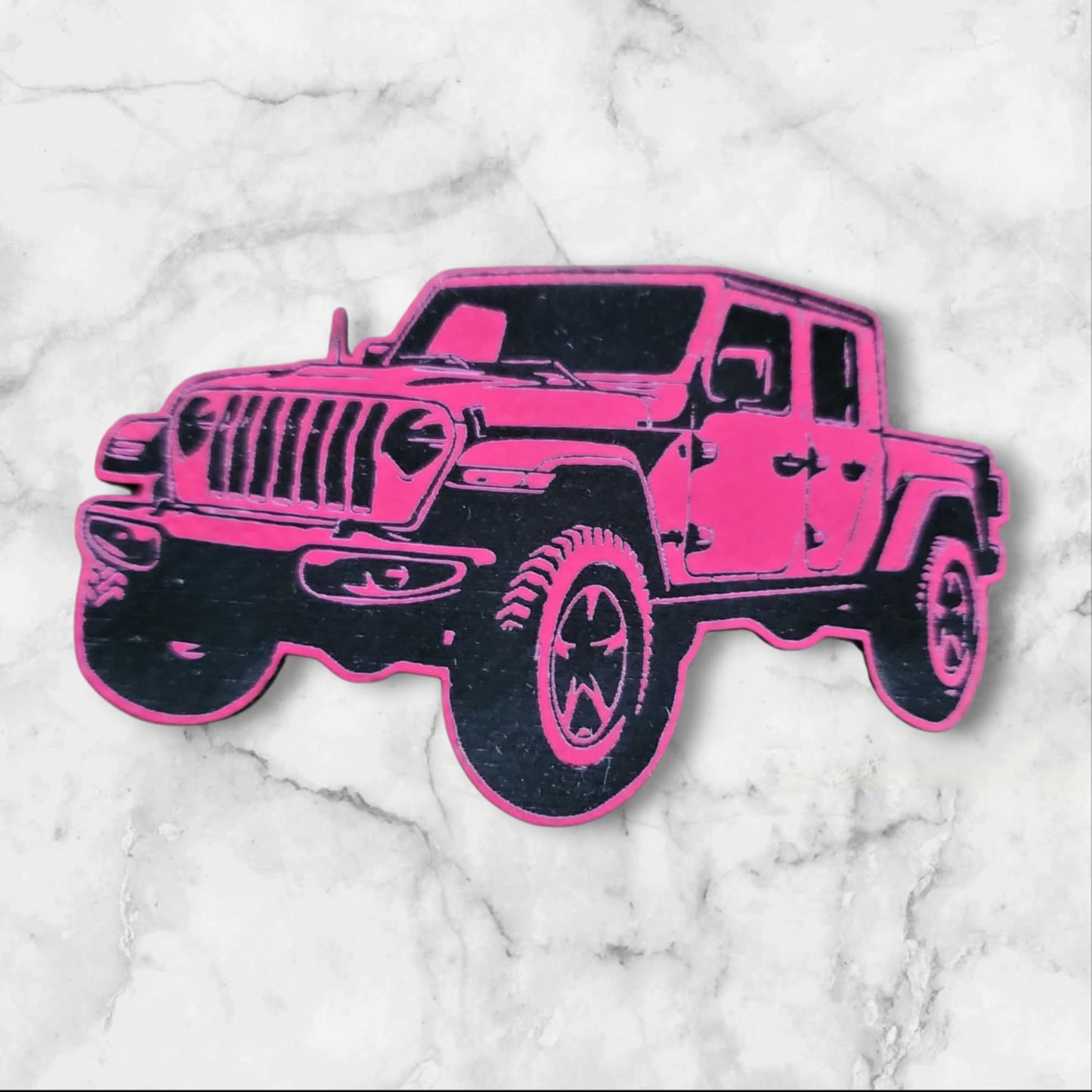 BBHB Exclusive Leatherette Jeep Gladiator Patch | Premium Truck Patch | Off Road Adventure Badge | Jeep Accessories | Custom Vehicle Patch (Hot Pink)