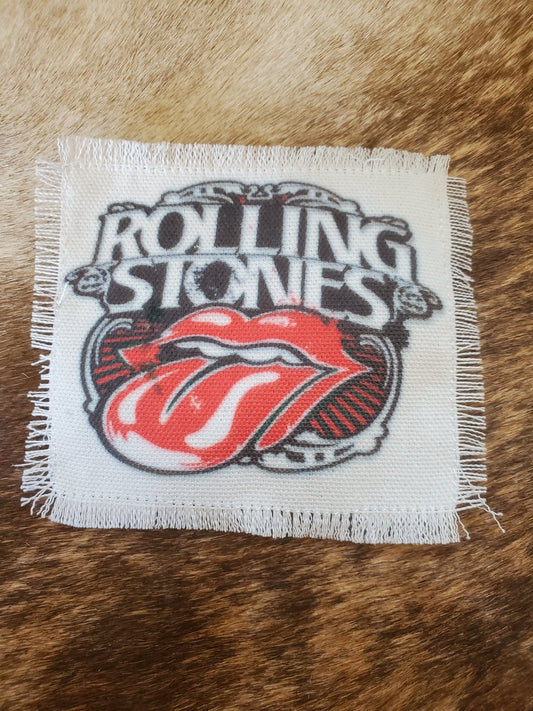 Rustic Iron-On Patches | Handmade Canvas Style Patches with Fringe Edge |Rollin Stones