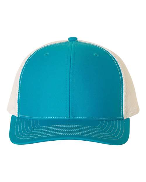 Richardson 112 Blank Trucker Hat — Premium Fit & Classic Style  Cyan/White