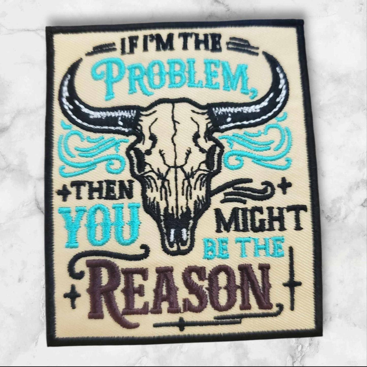 Sand & Turquoise “If I’m the Problem…” Patch – BBHB Exclusive