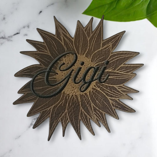 GIGI Sunflower Premium Patch (3 Inches) Brown with Gold Accents