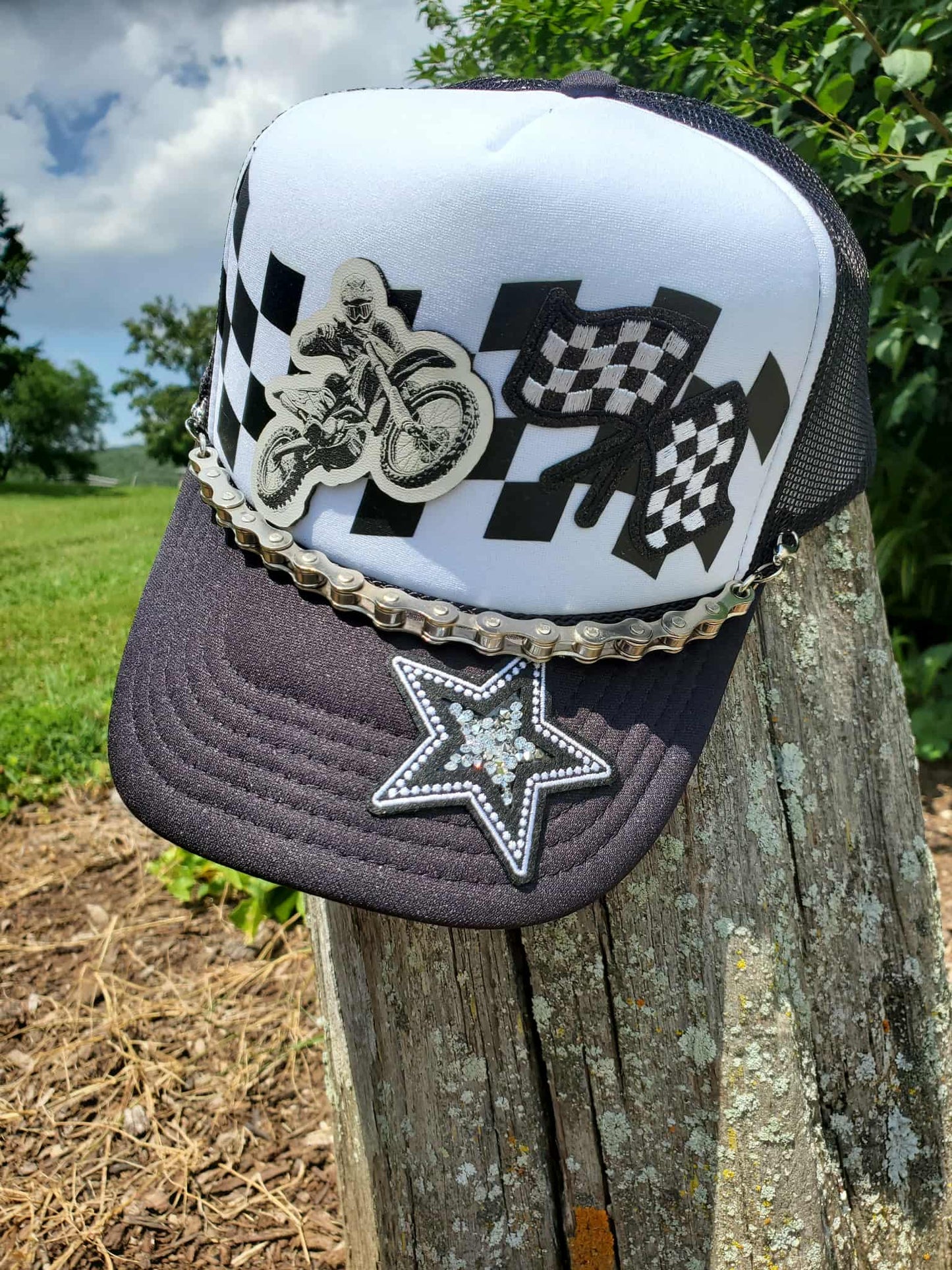 Gear (Sprocket) Chain – Real Metal Chain Hat Accessory for Motocross & Racing Enthusiasts