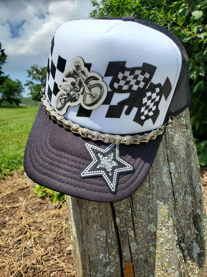 Gear (Sprocket) Chain – Real Metal Chain Hat Accessory for Motocross & Racing Enthusiasts