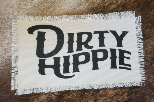 Rustic Iron-On Patches | Handmade Canvas Style Patches with Fringe Edge | Dirty Hippie