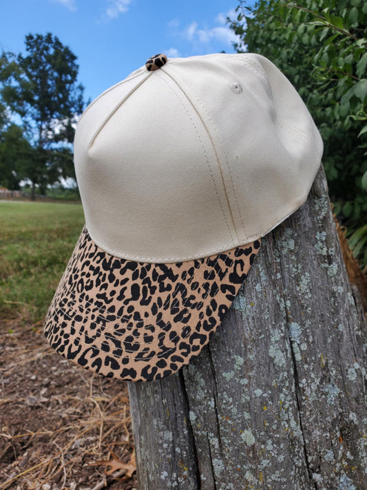 Limited Edition Premium Leopard Print Brim Canvas Blank Hat - Exclusive Designer Baseball Cap