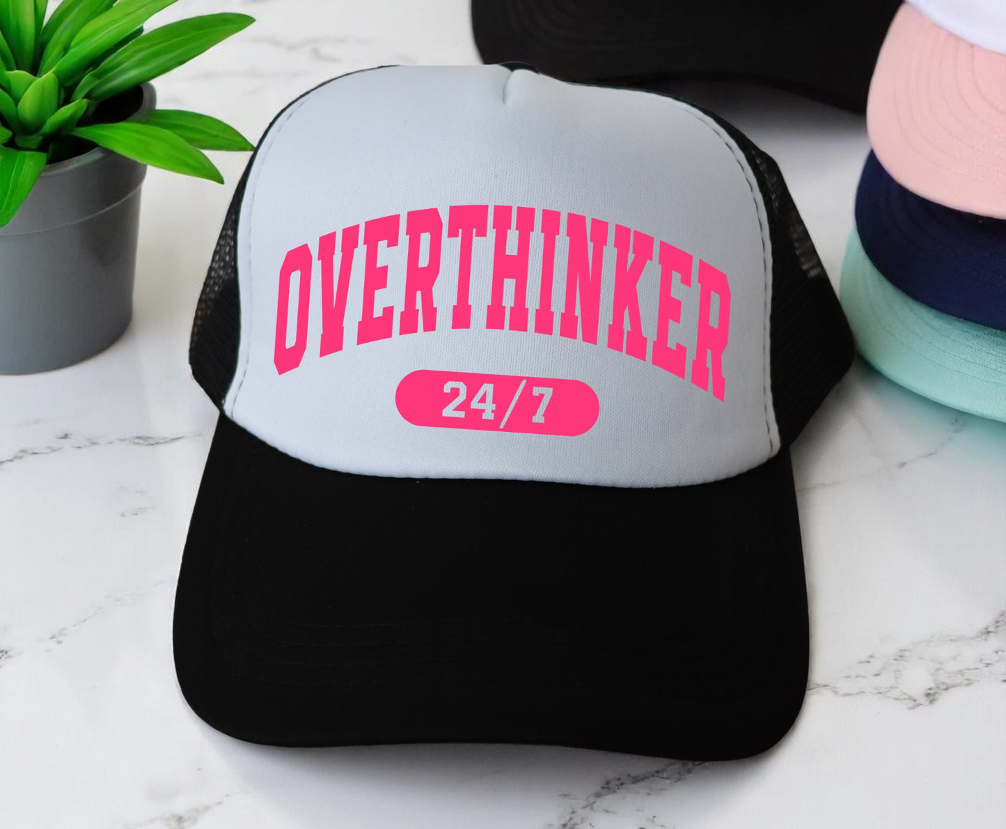 🔥"OVERTHINKER 24/7" Premium DTF Hat Patch – Vibrant, Durable & Full of Personality! 🔥 (Patch ONLY, NO HAT)