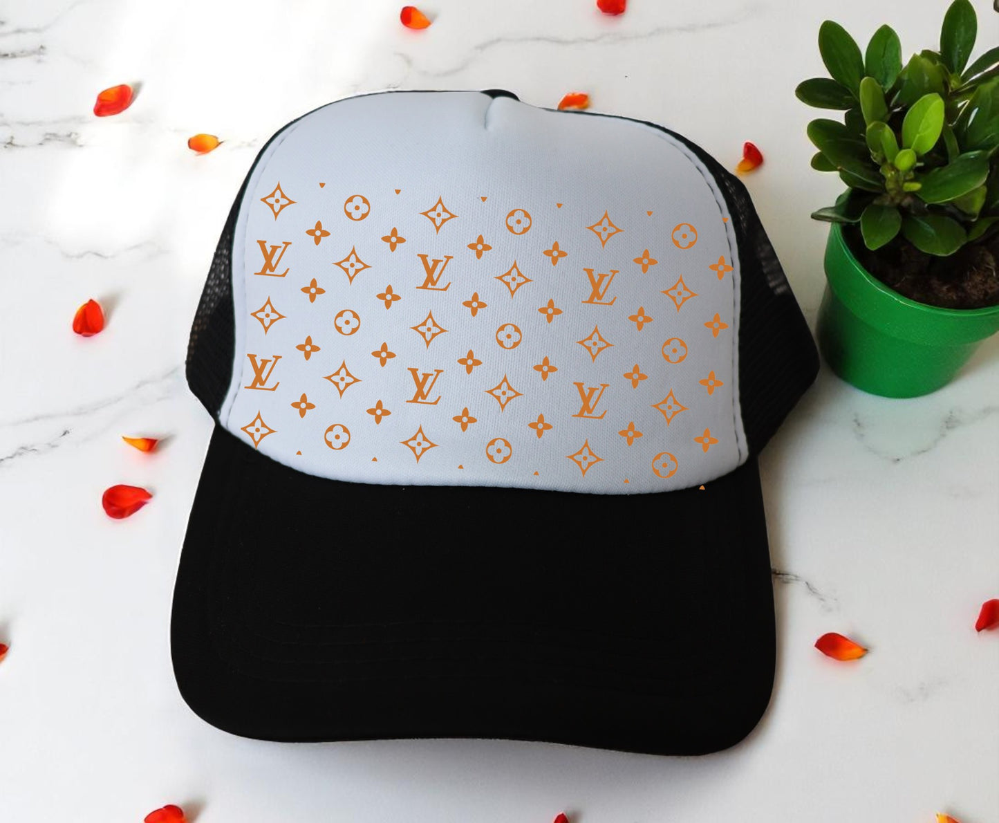 🔥"WIDE GOLD DESIGNER INSPIRED LV" Premium DTF Hat Patch – Vibrant, Durable & Full of Personality! 🔥 (Patch ONLY, NO HAT)