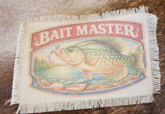 Rustic Iron-On Patches | Handmade Canvas Style Patches with Fringe Edge | Bait Masters