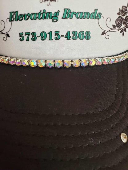 Clear CHUNKY Rhinestone Hat Chain - 10 Inches with Silver Lobster Clasp