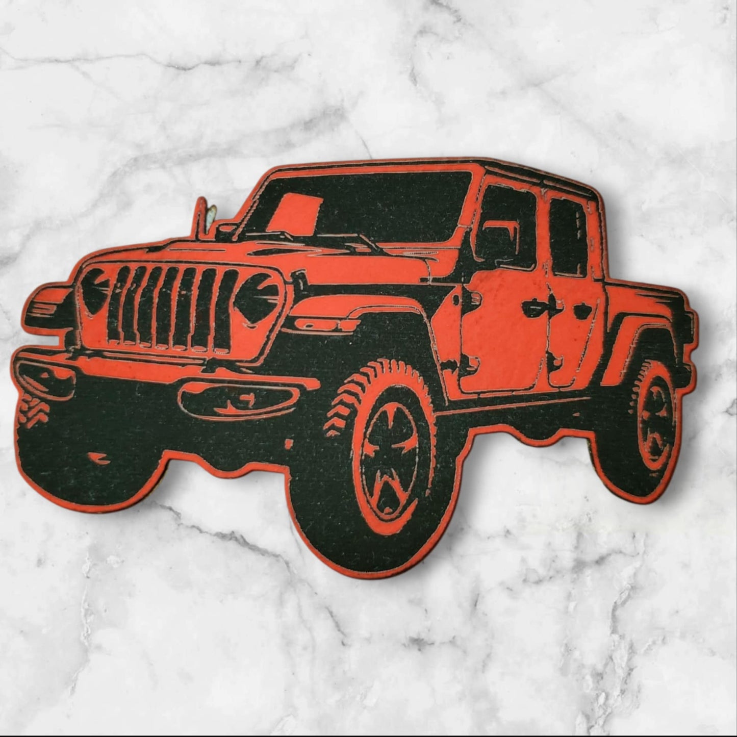 BBHB Exclusive Leatherette Jeep Gladiator Patch | Premium Truck Patch | Off Road Adventure Badge | Jeep Accessories | Custom Vehicle Patch (Orange)