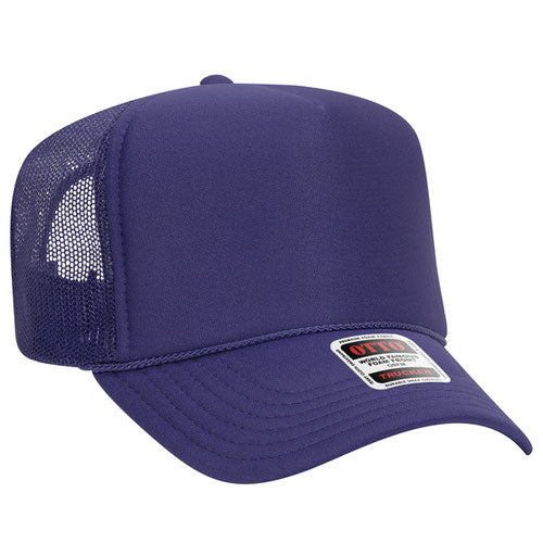 OTTO Purple High Crown Trucker Hat – Vibrant Blank for Statement Designs