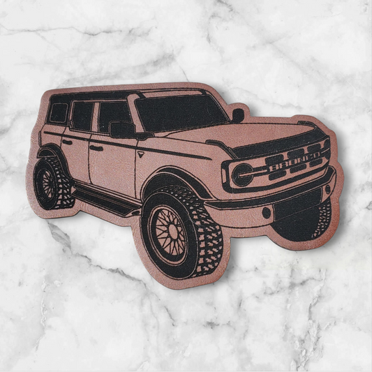 BBHB 1- New Ford Bronco Custom Leather Patch – Premium Hat Accessory for Bronco Enthusiasts - Tan
