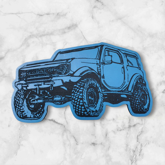 BBHB 2- New Ford Bronco Custom Leather Patch – Premium Hat Accessory for Bronco Enthusiasts - BLUE