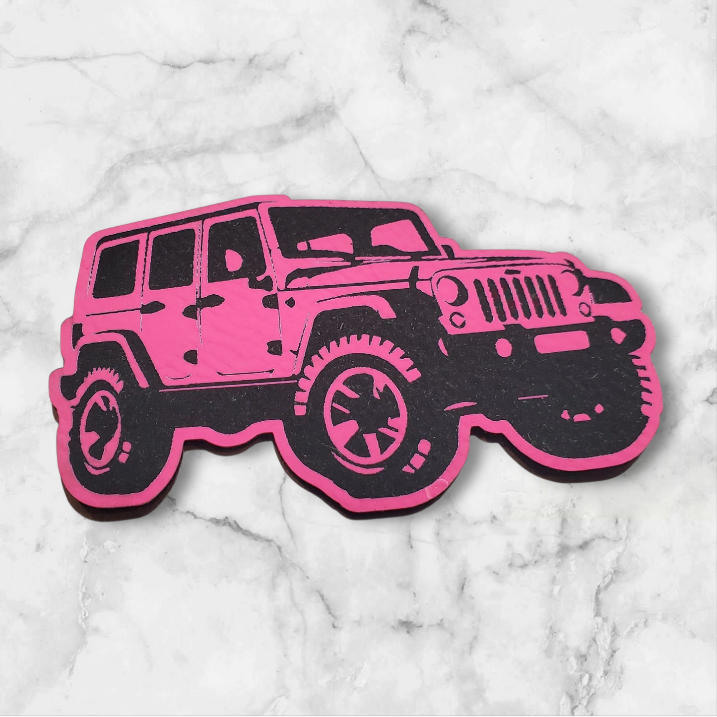 Custom Jeep Leather Patch Pink Color