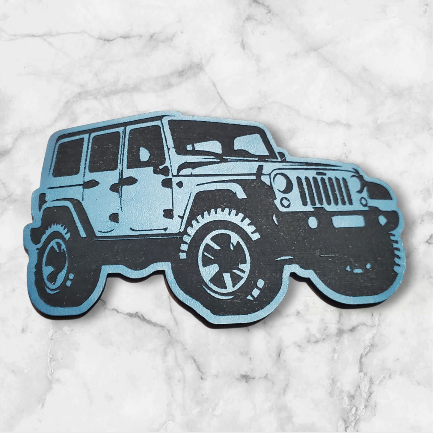 Custom Jeep Leather Patch Blue Color